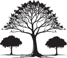 Tree silhouette Vector | Minimalist & Trendy Tree Silhouette Design | Unique & Stylish Tree Artwork for Vector design
