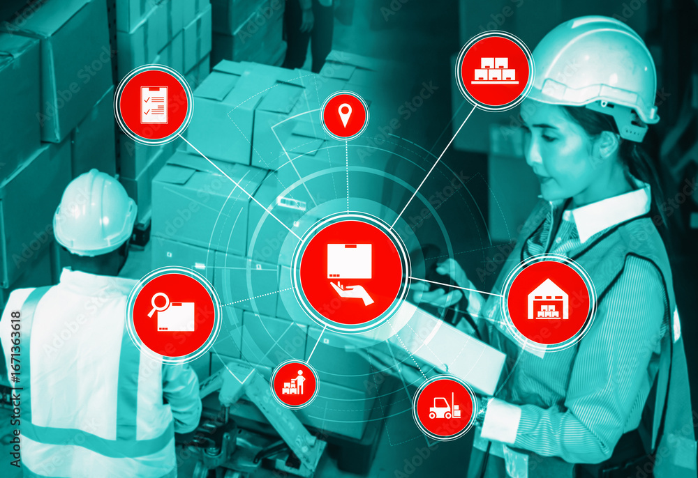 Aufkleber smart warehouse management system with innovative internet of things technology to identify package 