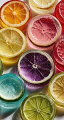 Colorful candied fruit slices