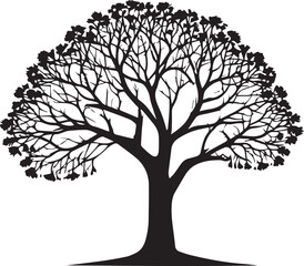 Obraz premium tree silhouette Vector | Minimalist & Trendy tree Silhouette Design | Unique & Stylish tree Artwork for Vector design