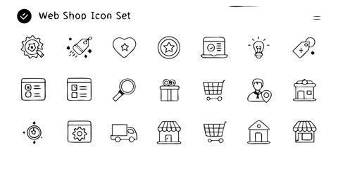 Collection of web shop icon vectors 