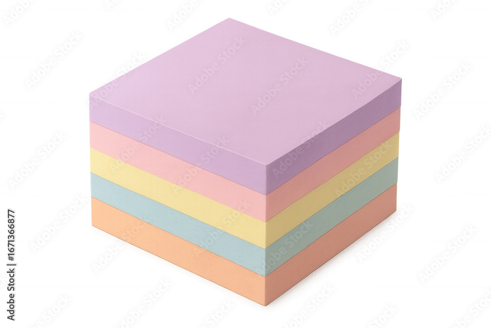 Aufkleber Pastel sticky notes neatly stacked, creating colorful organizational workspace with clean transparent backdrop