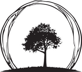 tree silhouette Vector | Minimalist & Trendy tree Silhouette Design | Unique & Stylish tree Artwork for Vector design