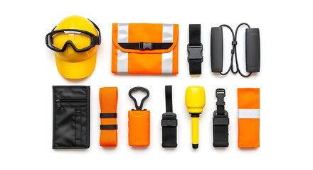 High resolution studio photograph of summer safety kit on clean white background with bright even lighting