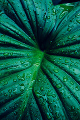abstract tropical leaf textures on dark tone, natural green background.