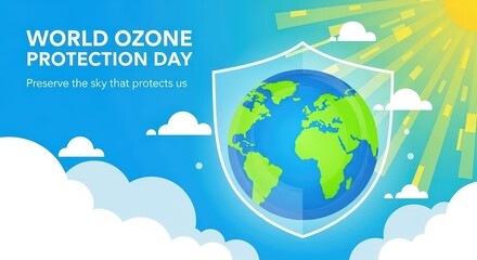 Fototapeta premium Celebrate World Ozone Protection Day and Protect Our Planet