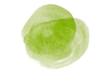 Green watercolor circle pattern isolated on transparent background