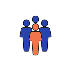 team icon outline editable stroke line drawing eps.