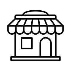 Obraz premium Store Icon Vector Illustration Line Version