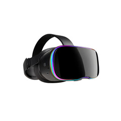 Sleek Black VR Headset with RGB Lighting - Immersive Virtual Reality Technology