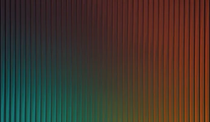 Fotobehang Fractal waves green and orange gradient with vertical texture on ribbed glass effect, iridescent glass ripple background with vibrant fractal gradient and smooth distortion texture  © themagia