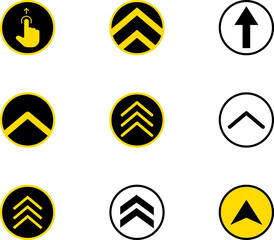 Arrow up side direction inside the black circle. Black Arrow Button Pointing Up. Upward arrow icon vector or PNG for growth and direction, Up and down arrow in rounded corner