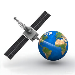 Fototapeta premium Satellite Orbiting Earth 