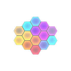 Abstract Hexagon Light Panel - Colorful RGB LED Mosaic Design
