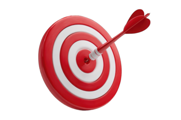 Red dart in the bullseye of a target
