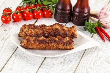 Chicken kebab minced meat and spices