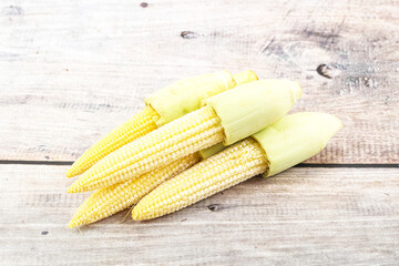 Small young baby corn heap