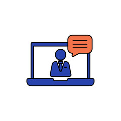 online consultation icon outline editable stroke line drawing eps.