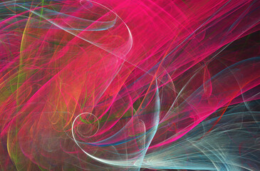 Fractal colored abstract on black background