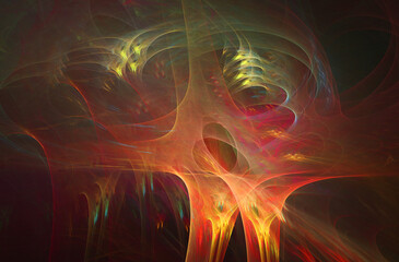 Fractal colored abstract on black background