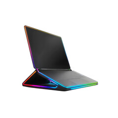 RGB Lit Gaming Laptop on Modern Stand
