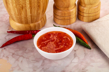 Sweet and sour chili sauce with pineapple