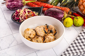 Afgani chicken kebab with white marinade