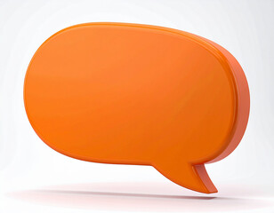 orange chat bubble icon. 3d rendering isolated on white background. Cartoon plastic style.dialogue, discussion, signs, social, speak, talk, three-dimensional, comment, conversation, Generative Ai