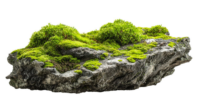 Vibrant moss rock formation, perfect for fairy garden or model landscape - Powered by Adobe