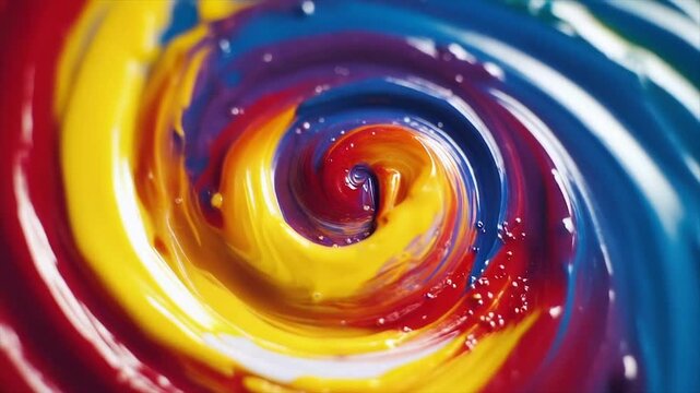 Vibrant swirling colors in a circular pattern