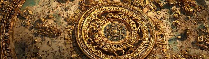 Obraz premium Detailed close-up of ornate golden design.