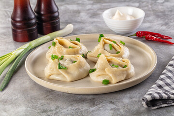 Uzbek cuisine - staffed Manti with meat