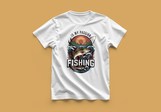 Fishing T Shirt Design Template for Outdoor Adventure