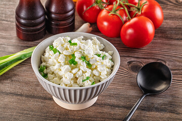 Cottage cheese with green onion