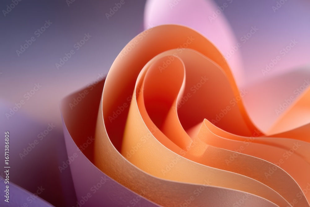 Aufkleber abstract close-up of colorful layered paper creating flowing textures