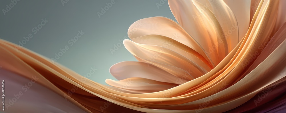 Aufkleber elegant abstract design with soft flowing peach and beige color patterns