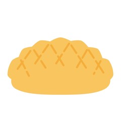 シンプルなメロンパンのイラスト素材