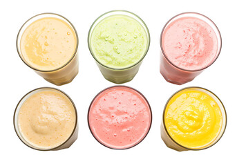 Delicious Smoothie Recipes: Six Vibrant & Healthy Blend Ideas on white background
