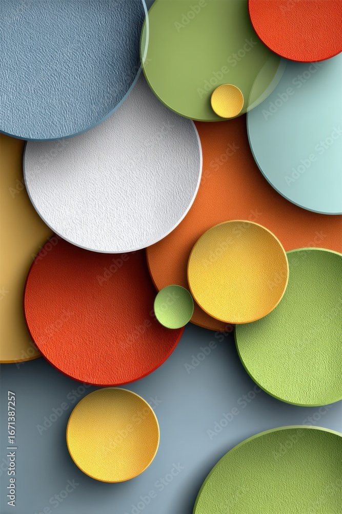 Aufkleber abstract multicolored circular geometric pattern with textured surface