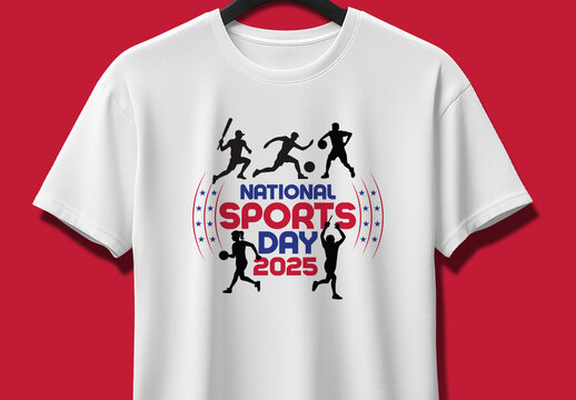 National Sports Day 2025 TShirt Design Template