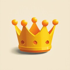 Crown icon,cartoon style,blue and gold colors,isometric illustration,white background,game design