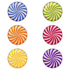 Colorful Swirl Lollipops Candy Illustrations