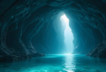 Sunlit Entrance to an Underwater Cave