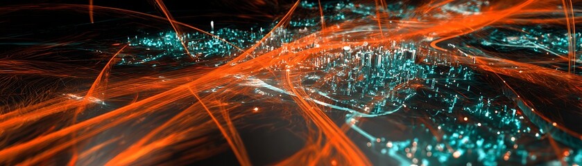 Abstract depiction of a city network.