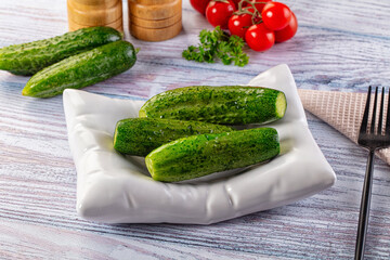 Homemade lightly salted cucumbers snack