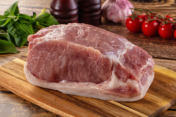 Raw pork meat fillet piece