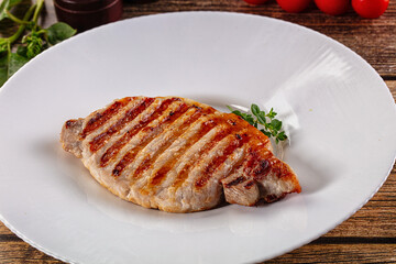 Juicy grilled pork fillet steak