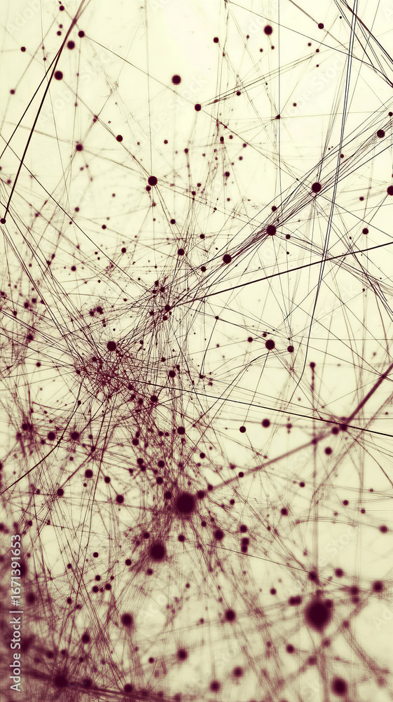 Aufkleber abstract network of interconnected dots and lines. represents data, connection, or complex systems.