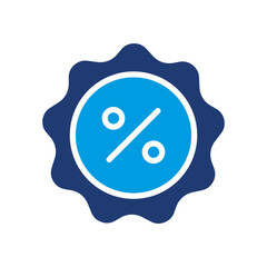 Discount Icon Vector Illustration Blue Version