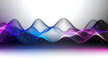 Abstract flowing waves of light, vibrant colors against a dark background